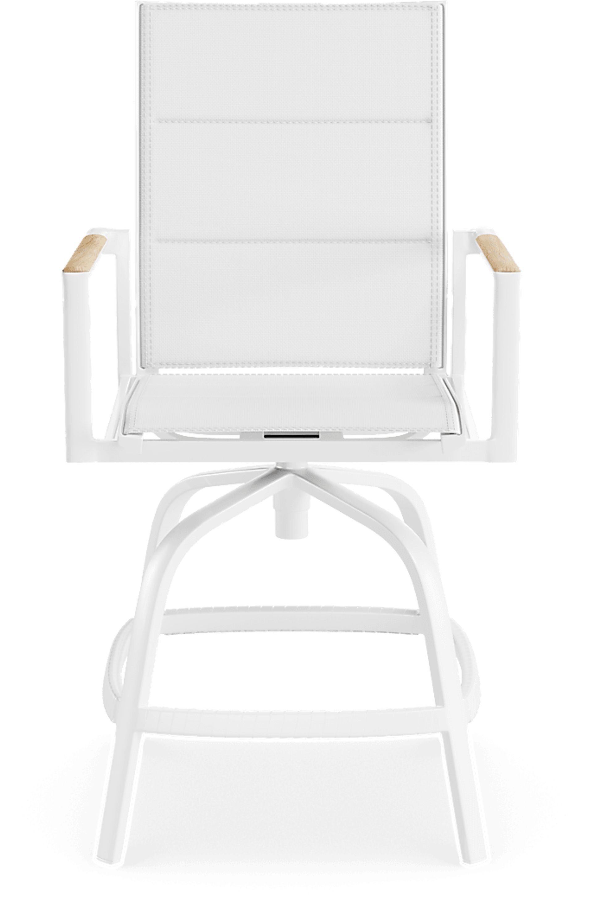 Solana White 3 Pc Outdoor Balcony Dining Set with Swivel Stools - Image 6