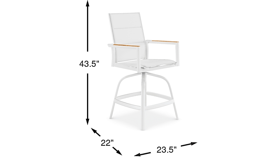 Solana White Outdoor Swivel Balcony Stool
