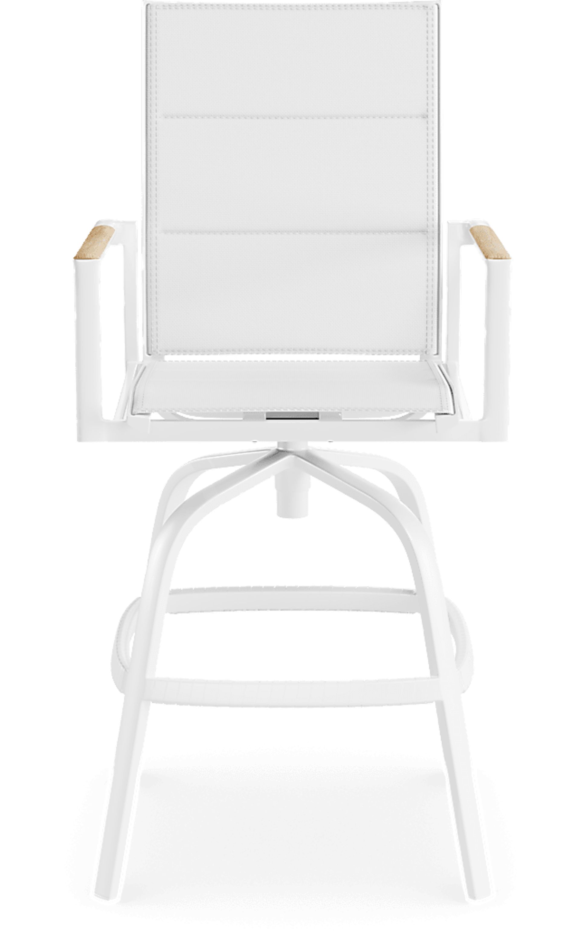 Solana White 3 Pc Outdoor Bar Height Dining Set with Swivel Barstools - Image 3