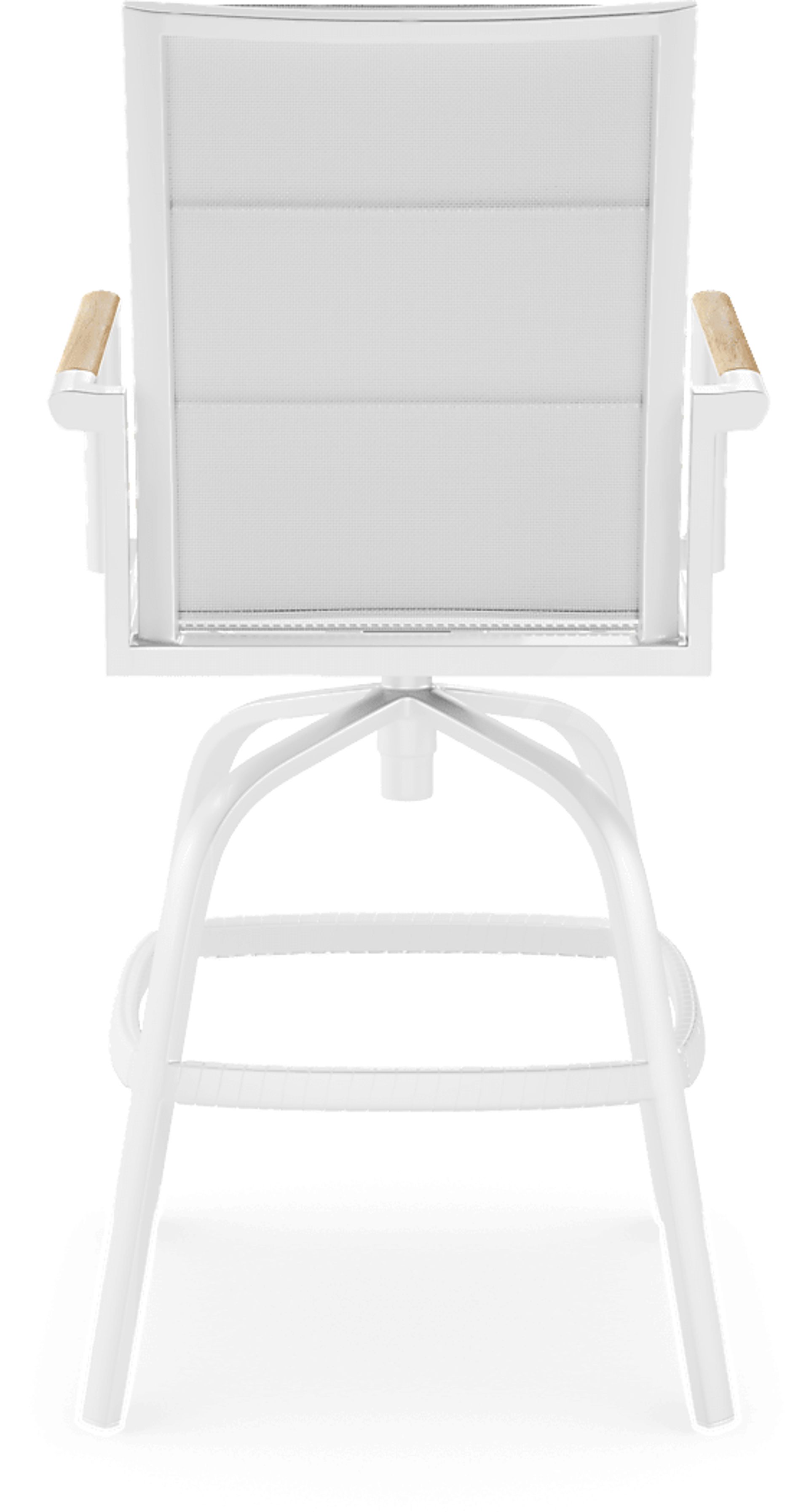 Solana White 3 Pc Outdoor Bar Height Dining Set with Swivel Barstools - Image 4