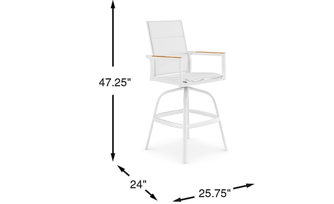 Solana White Outdoor Swivel Barstool