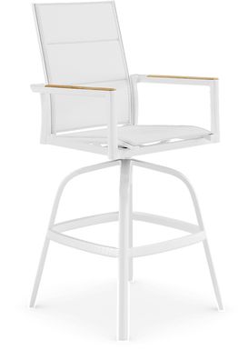 Solana White Outdoor Swivel Barstool