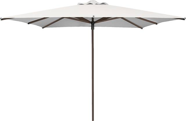 Soleil Bronze 8' Square Natural Outdoor Umbrella - Thumbnail - Image 1