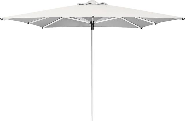 Soleil White 8' Square Natural Outdoor Umbrella - Thumbnail - Image 1
