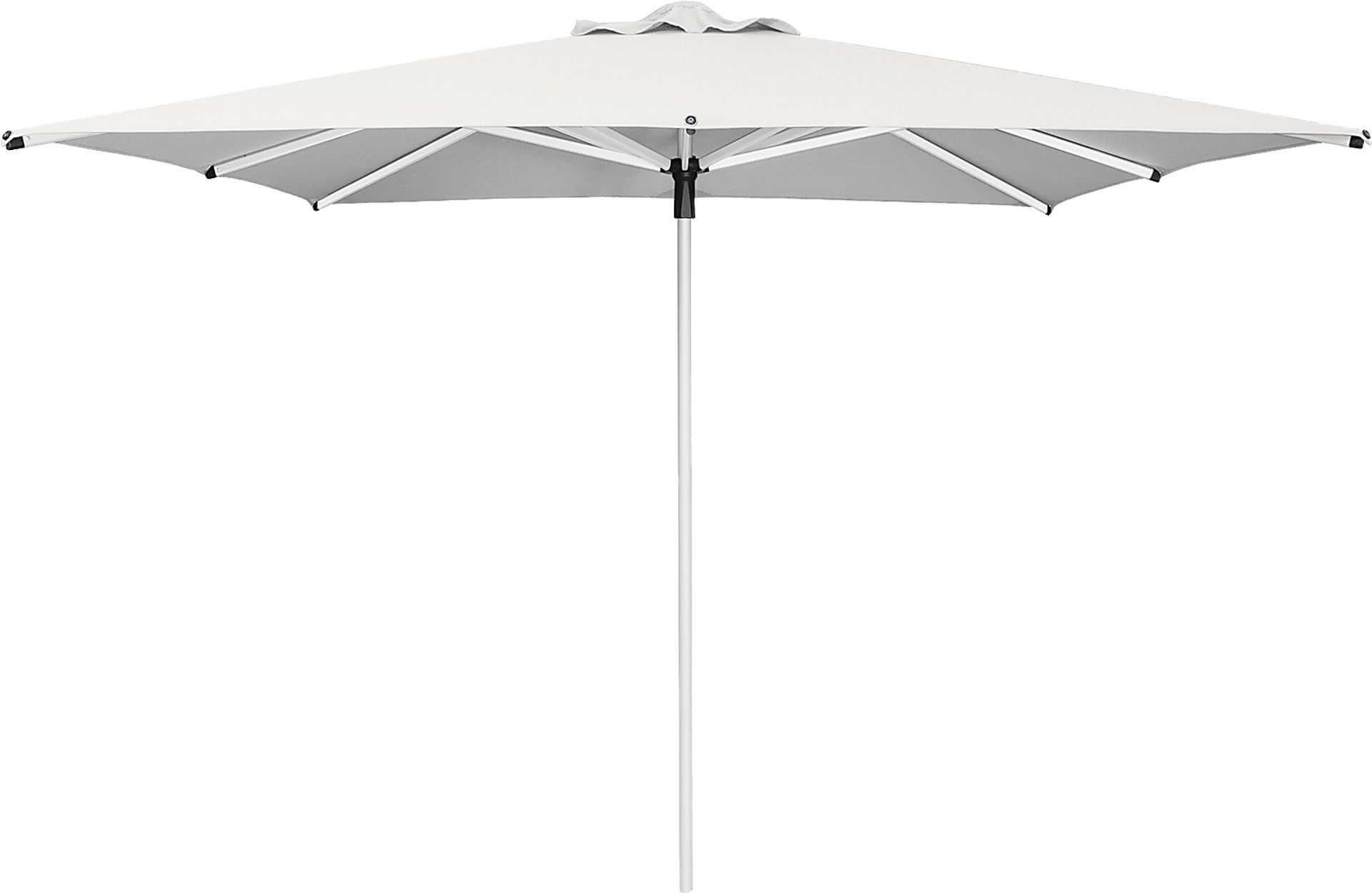 Soleil White 8' Square Natural Outdoor Umbrella - Image 1