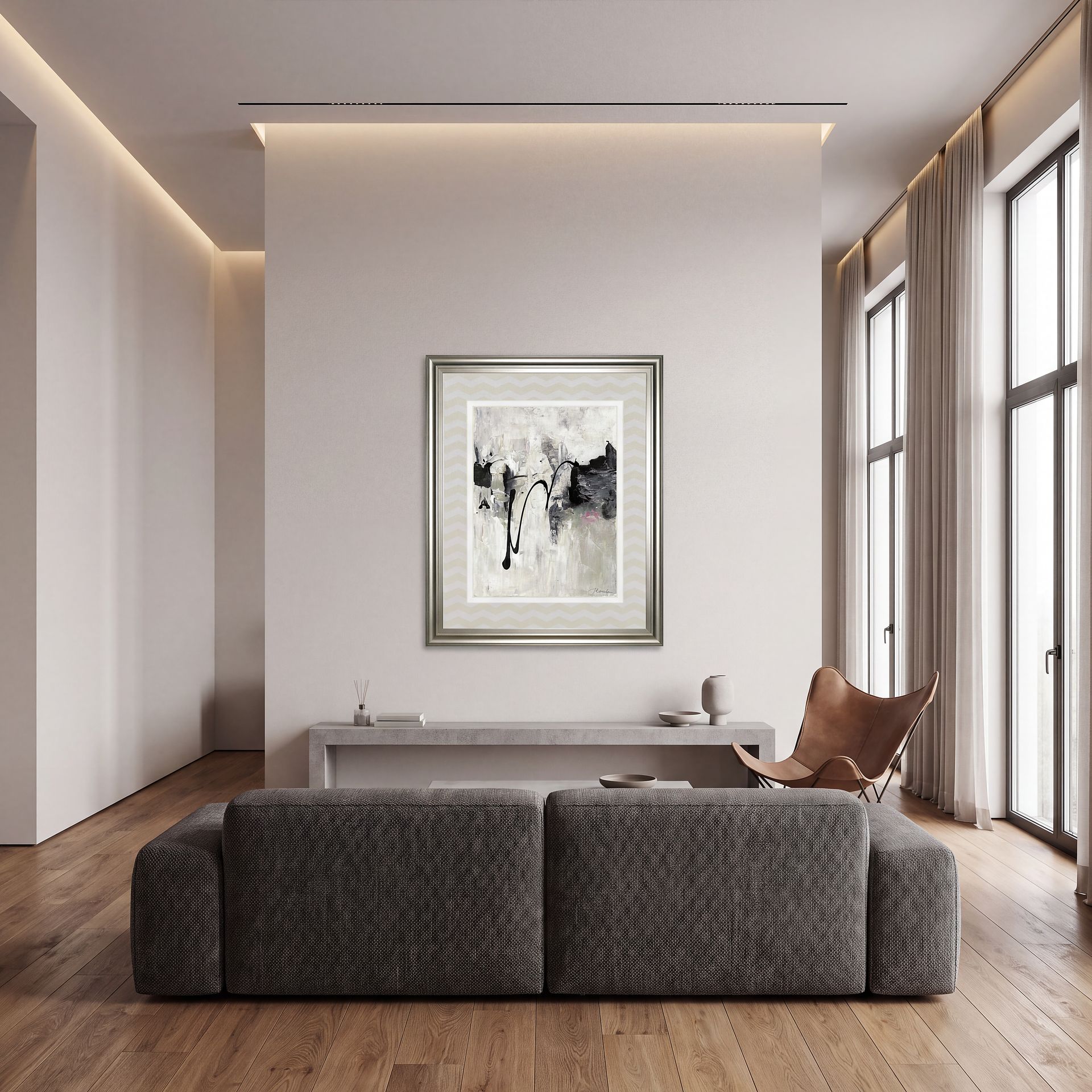 Soligny Gray Framed Wall Art - Image 2