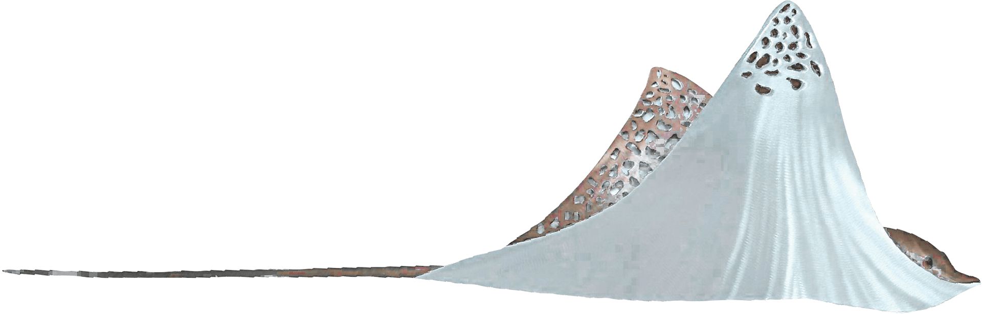 Solo Sting Ray Silver Outdoor Wall Art - Image 1