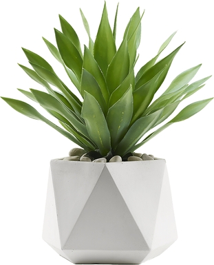 Soloma Green 26 in. Artificial Large Desert Succulent in White Planter