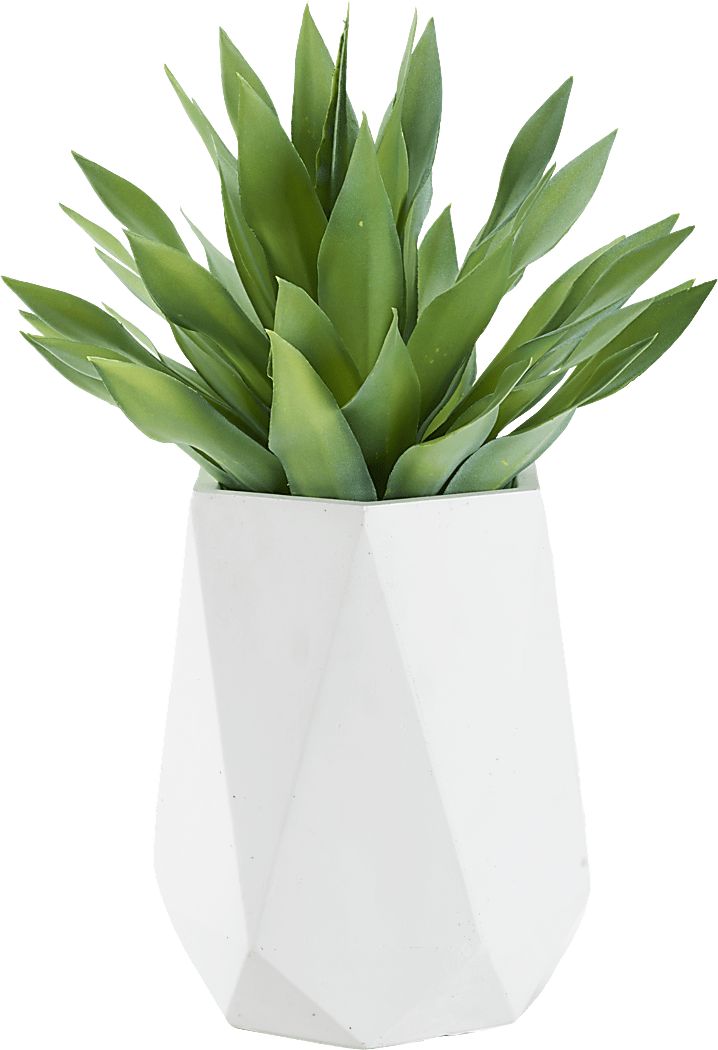 Soloma Green 31 in. Artificial Desert Succulent in White Planter