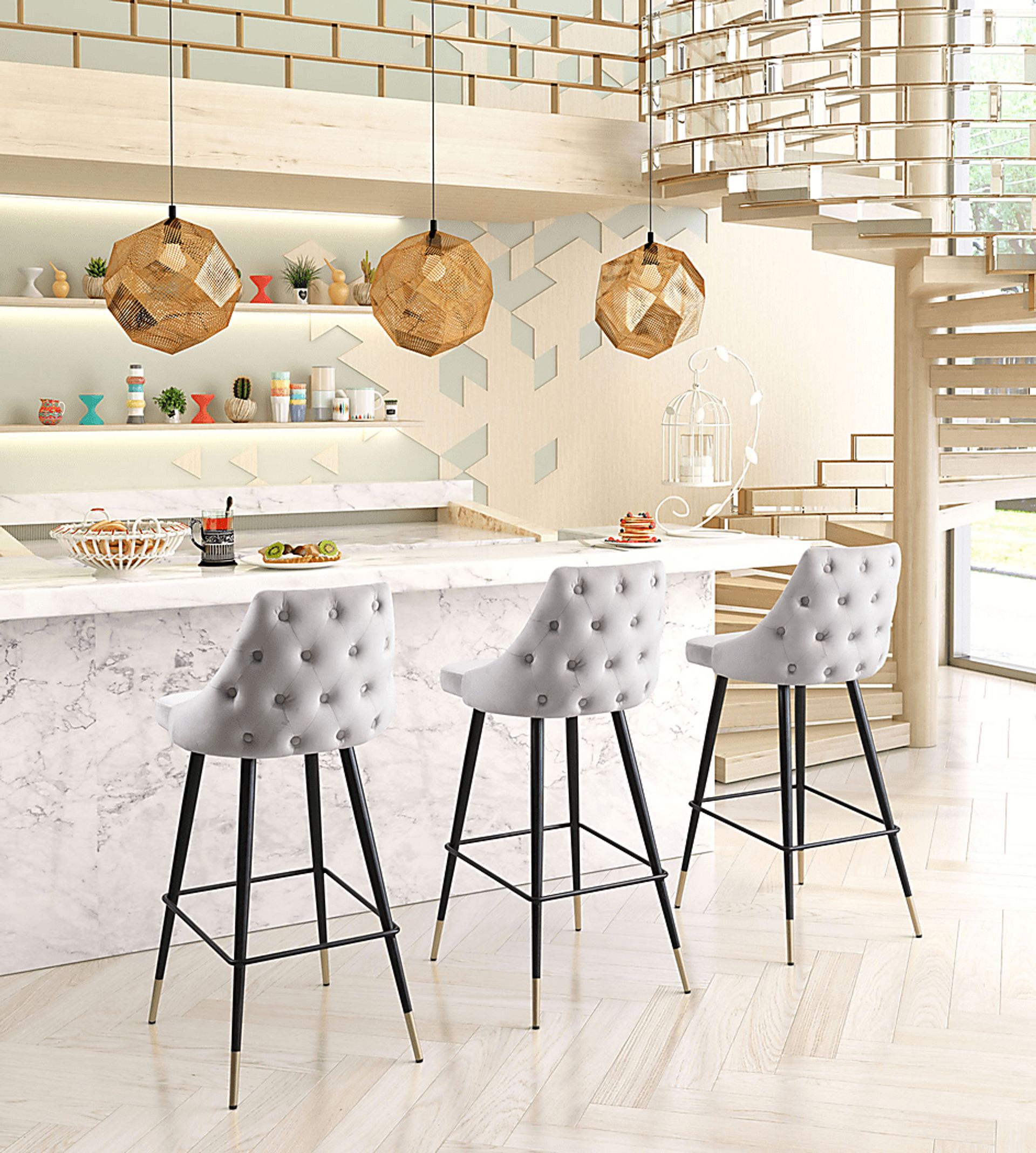 Solveig Gray Barstool - Image 5