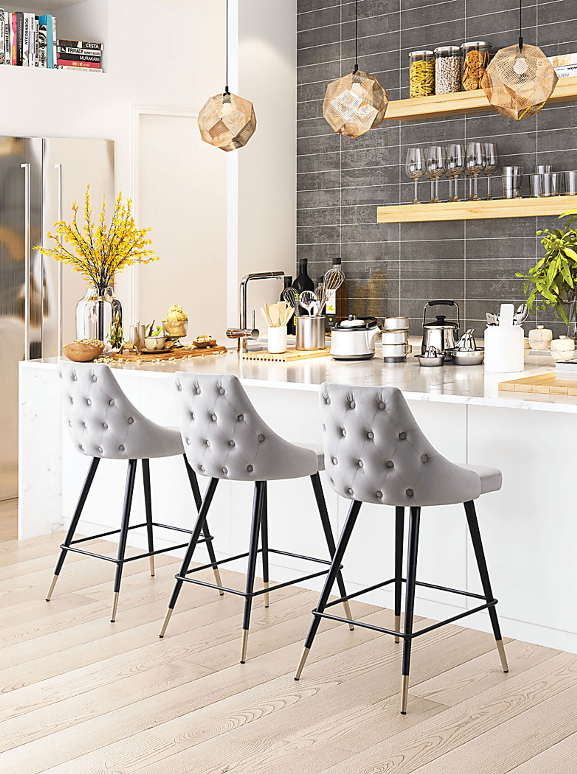 Solveig Gray Counter Height Stool - Image 5