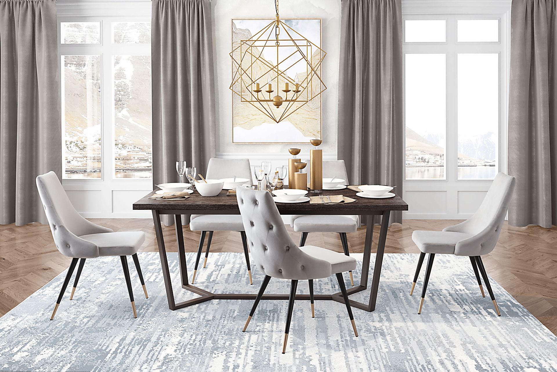 Solveig Gray Side Chair, Set of 2 - Image 5