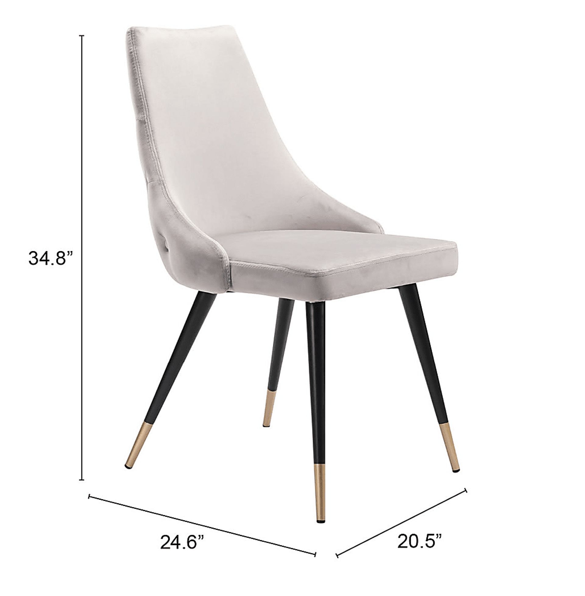Solveig Gray Side Chair, Set of 2 - Image 6