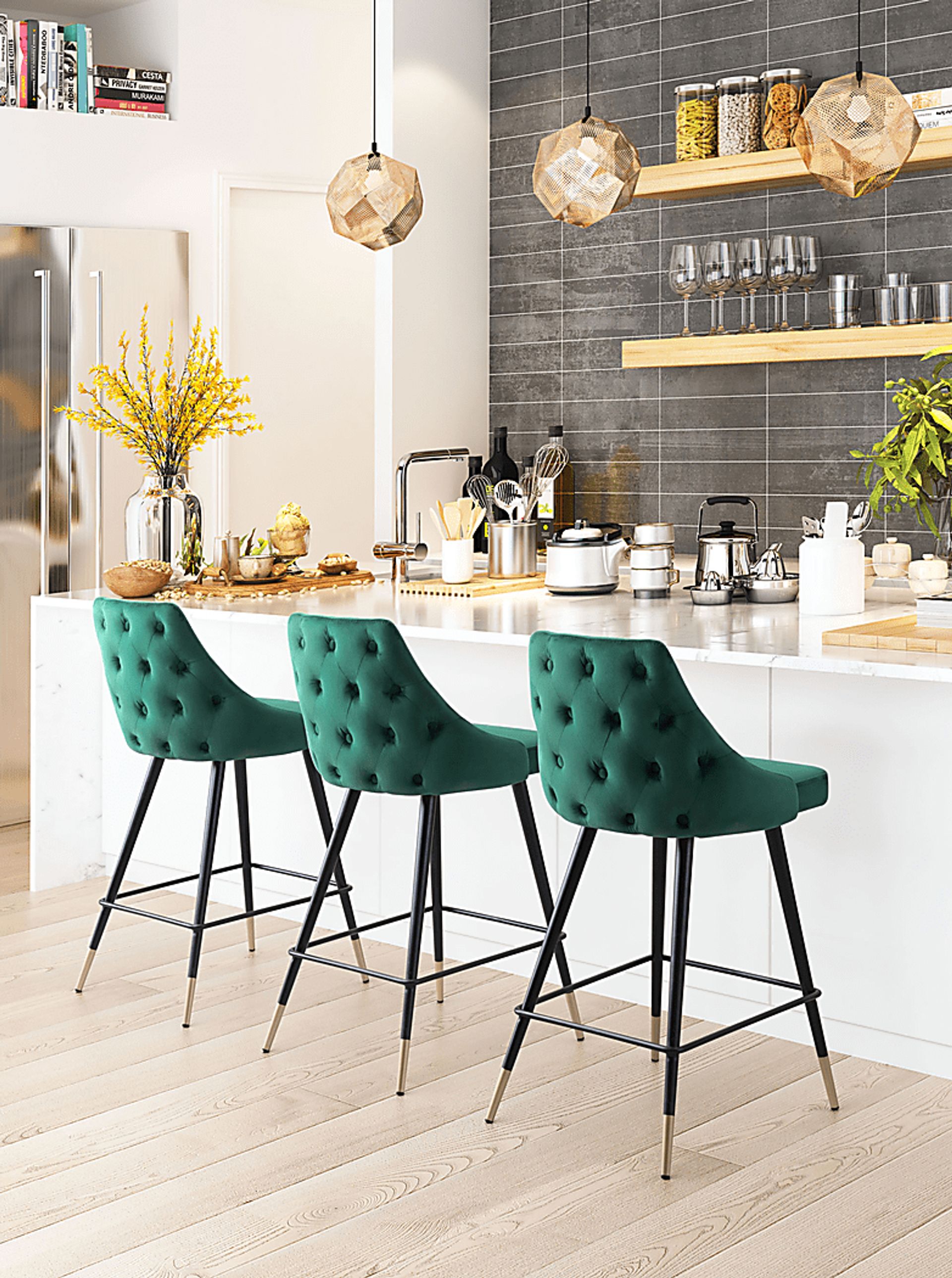 Solveig Green Counter Height Stool - Image 5