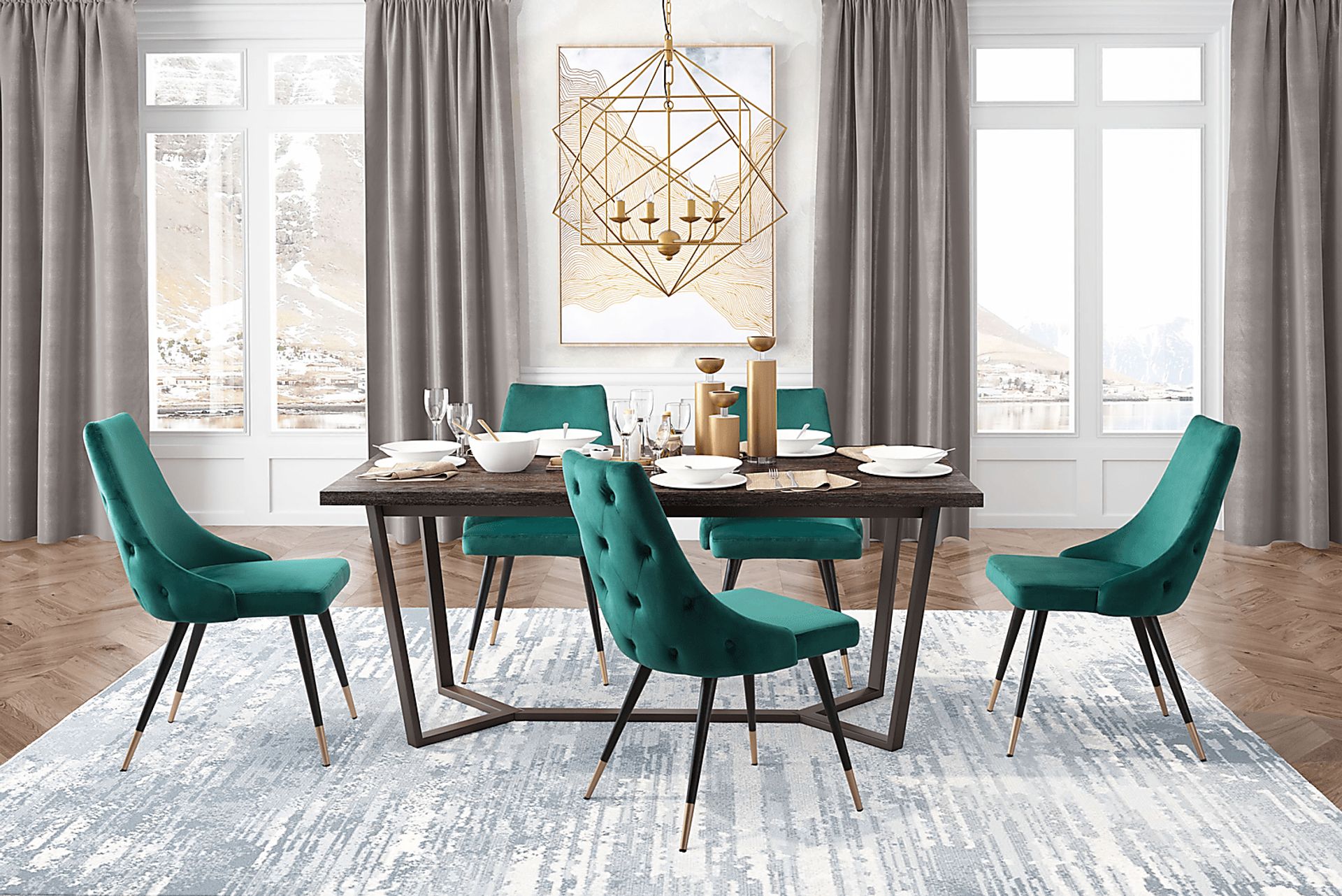 Solveig Green Side Chair, Set of 2 - Image 5