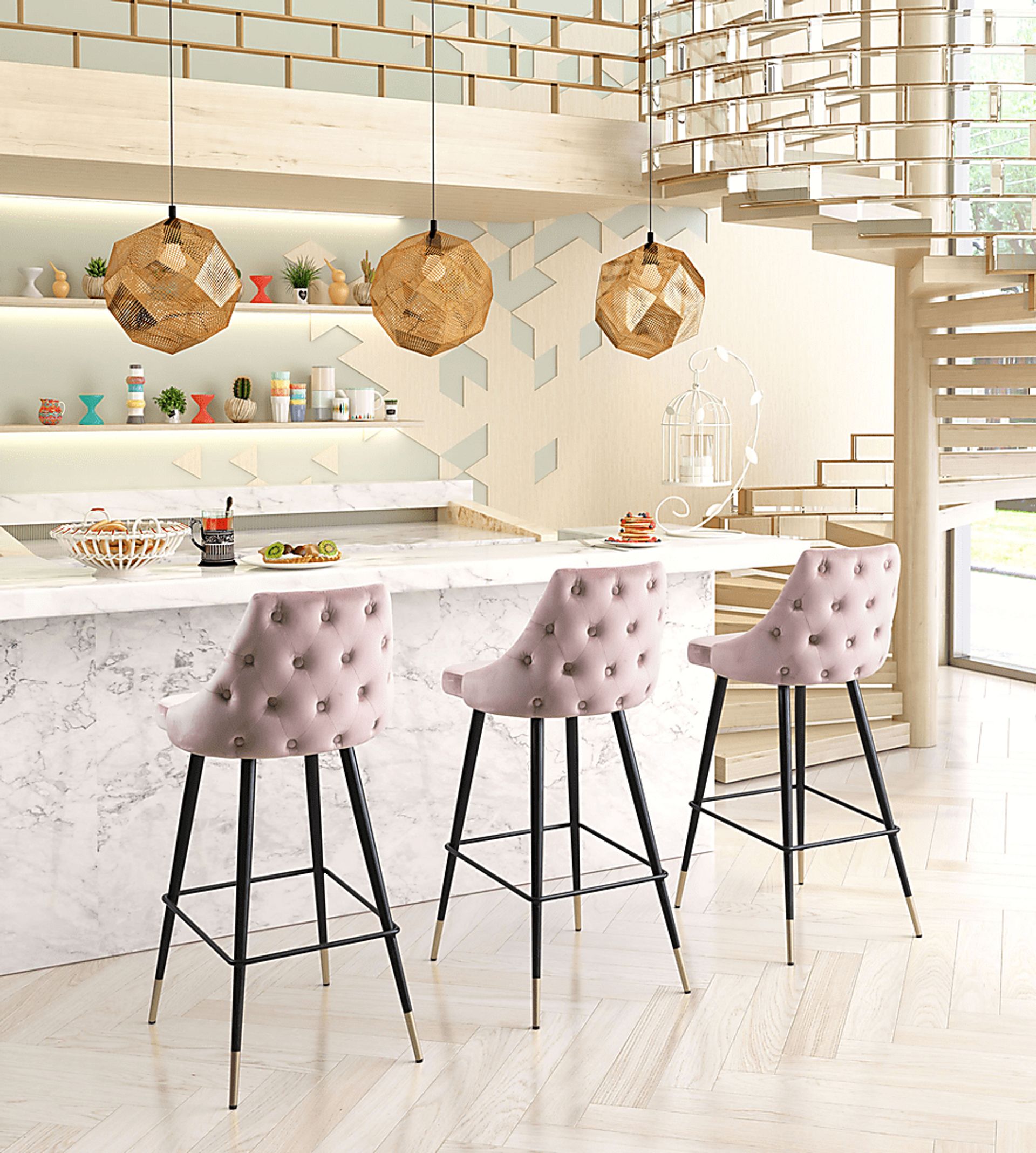 Solveig Pink Barstool - Image 5