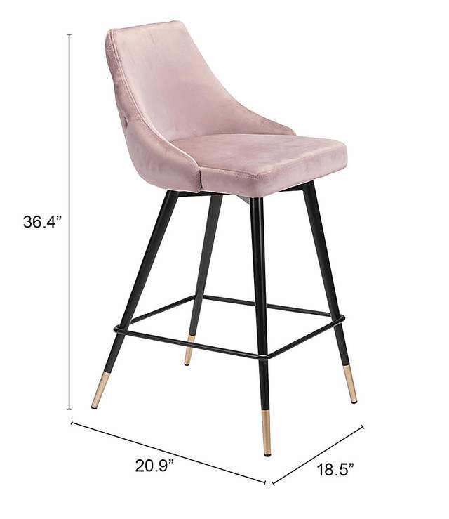 Solveig Pink Counter Height Stool - Thumbnail - Image 6