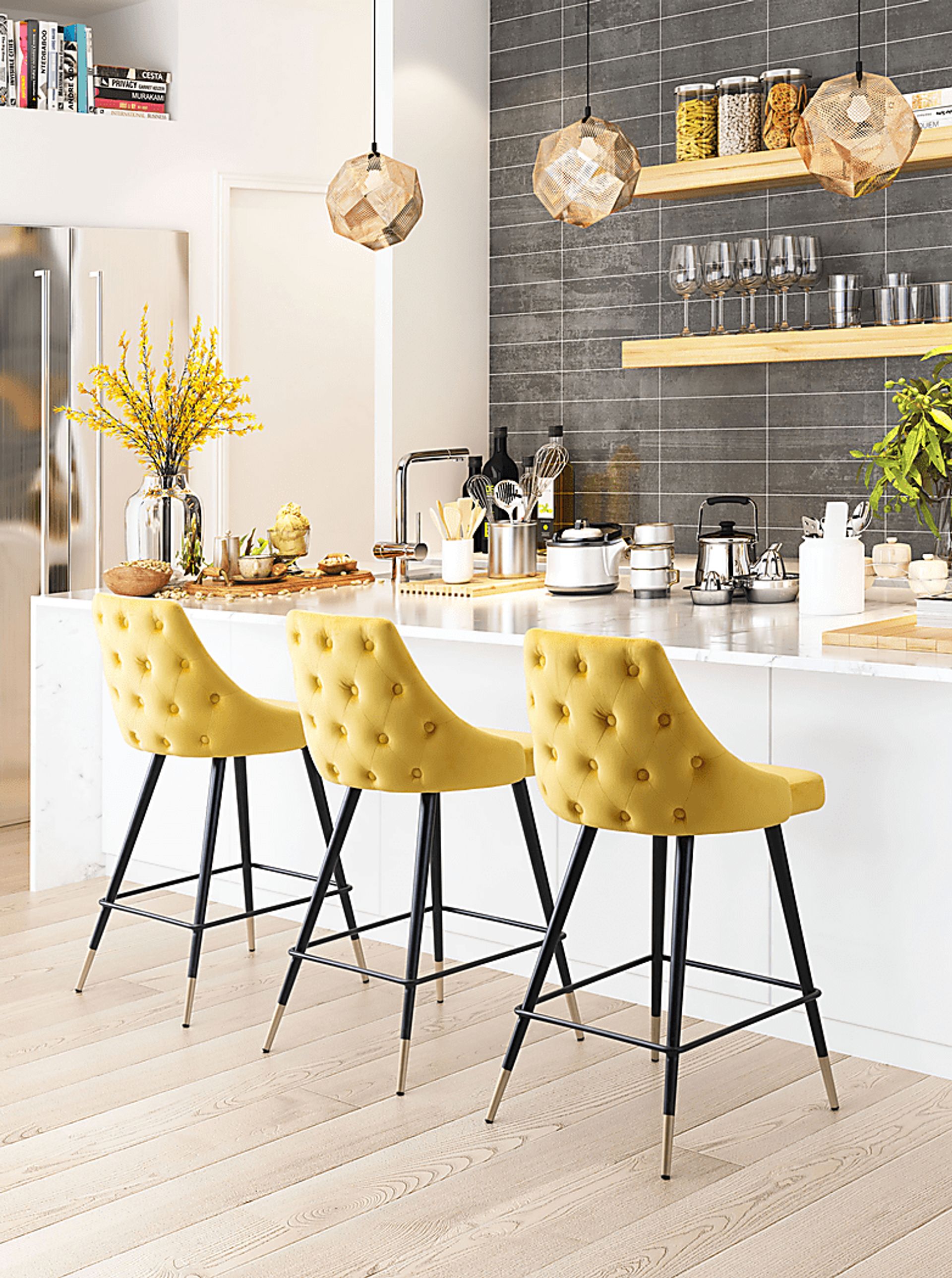 Solveig Yellow Counter Height Stool - Image 5