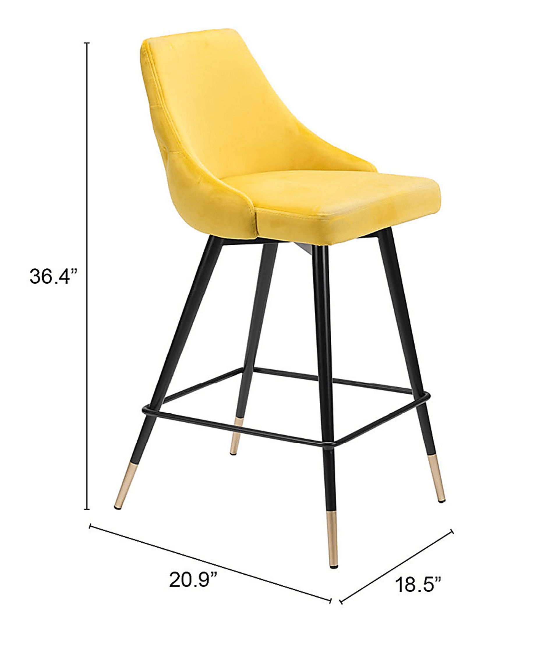 Solveig Yellow Counter Height Stool - Image 6