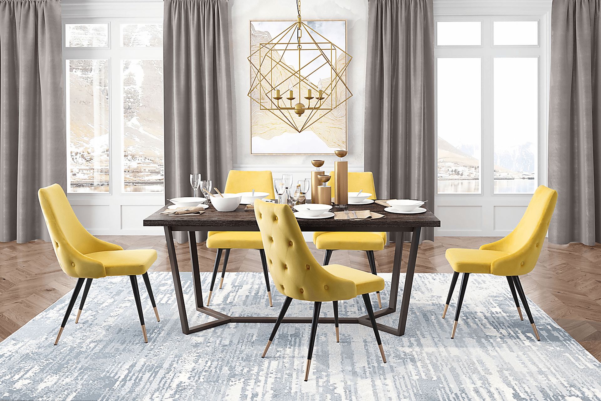 Solveig Yellow Side Chair, Set of 2 - Image 5