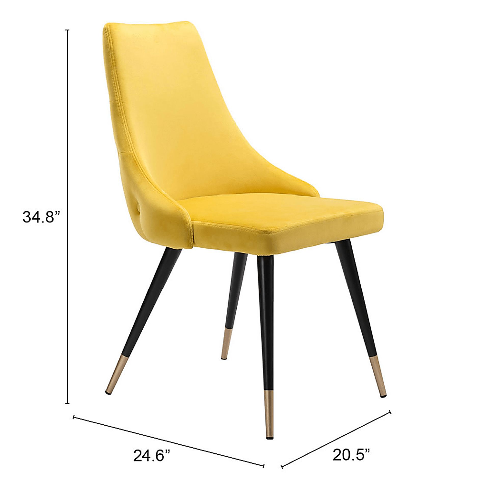 Solveig Yellow Side Chair, Set of 2 - Image 6