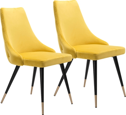 Solveig Yellow Side Chair, Set of 2