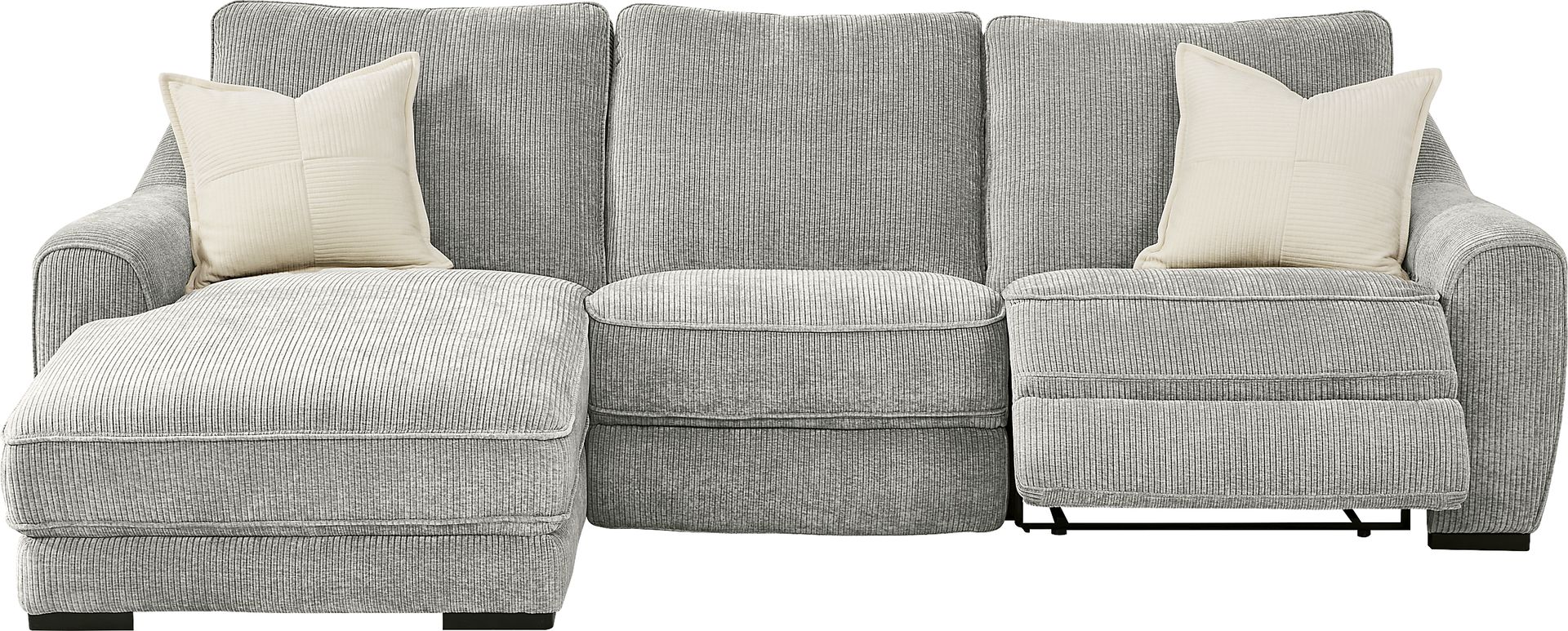 Somerset Gray 3 Pc Dual Power Reclining Sectional - Image 1