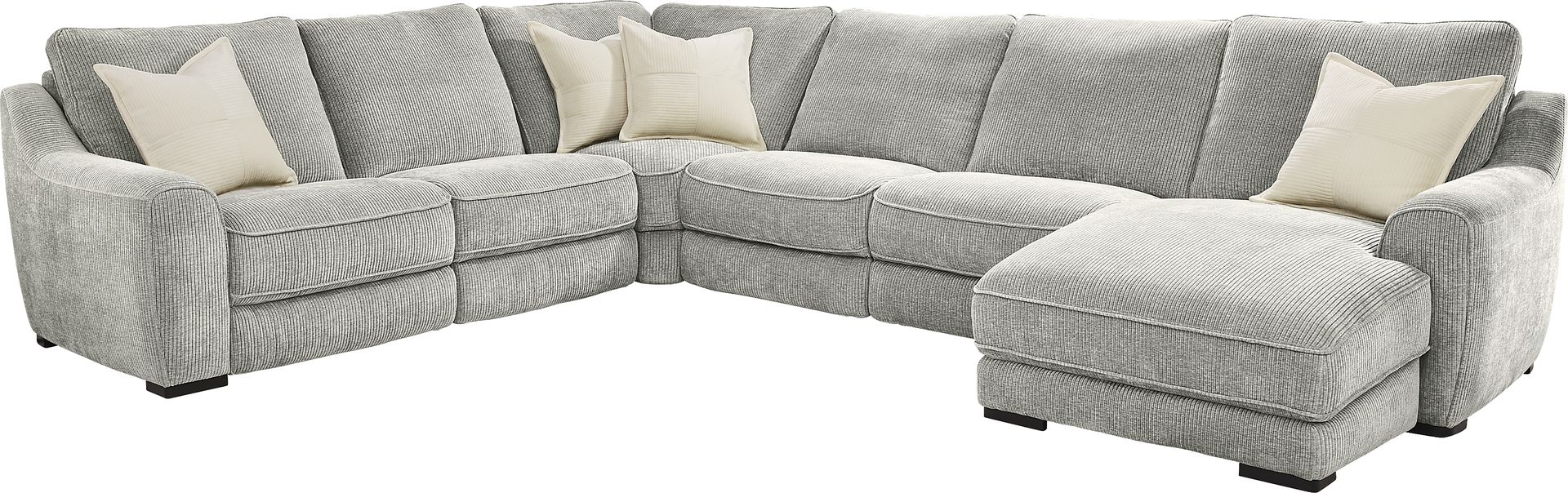 Somerset Gray 6 Pc Dual Power Reclining Sectional - Image 3