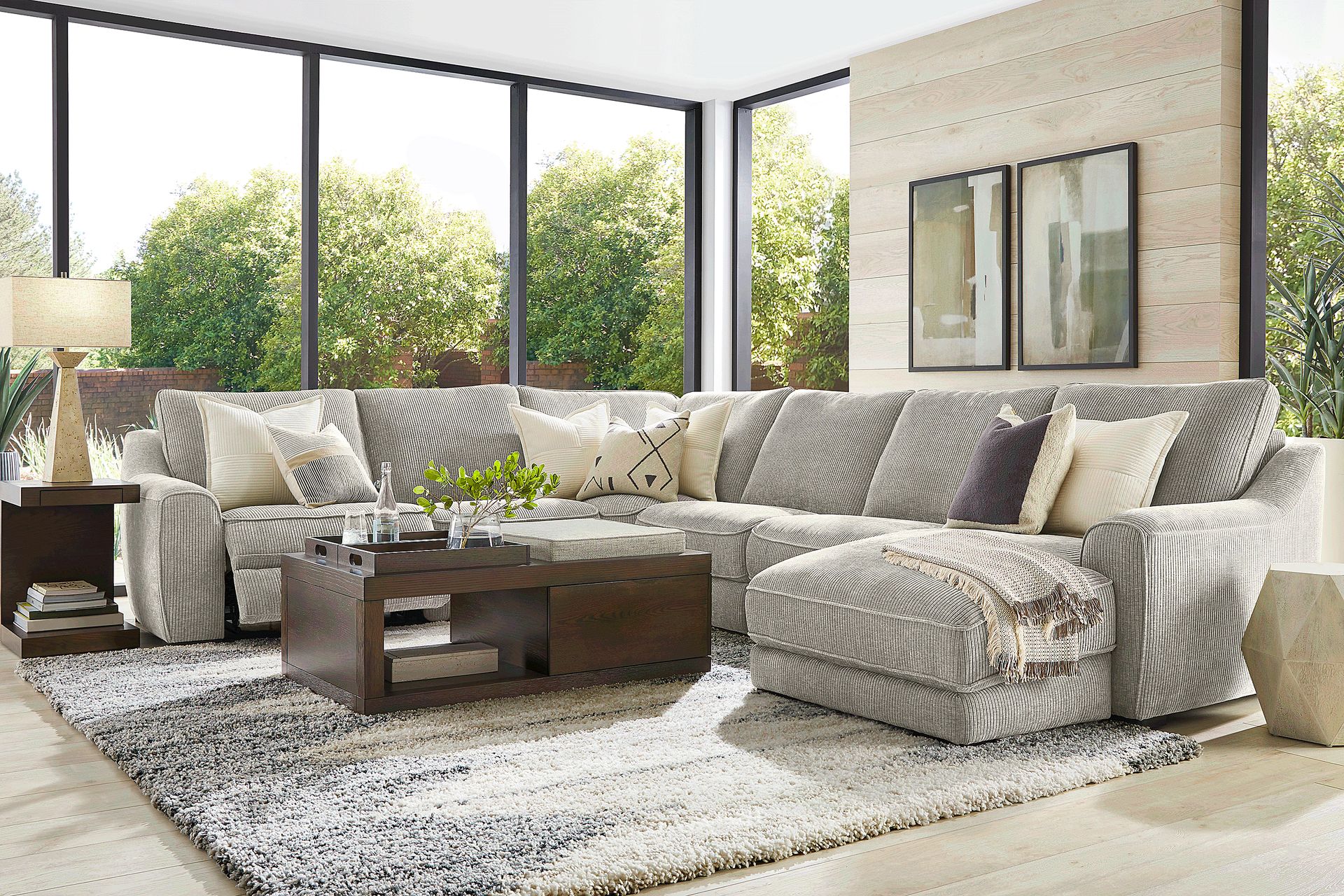 Somerset Gray 6 Pc Dual Power Reclining Sectional - Image 2