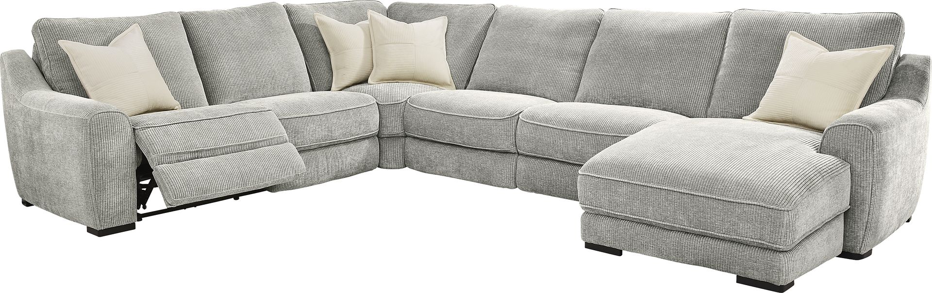 Somerset Gray 6 Pc Dual Power Reclining Sectional - Image 1