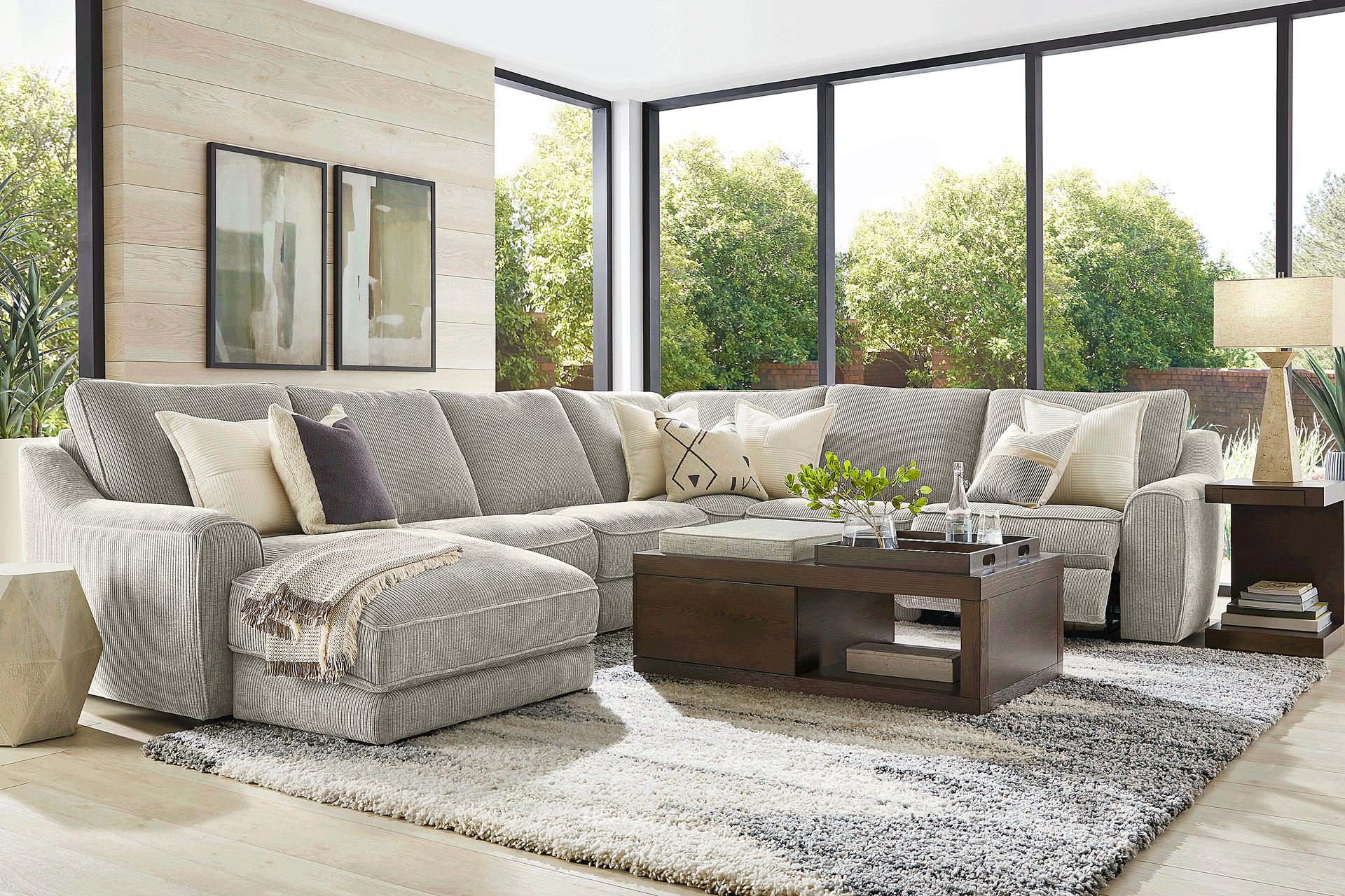 Somerset Gray 6 Pc Dual Power Reclining Sectional - Image 2