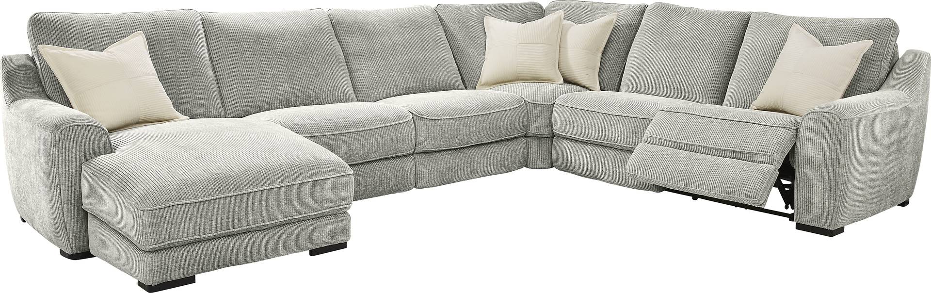6 pc dual power left chaise sectional