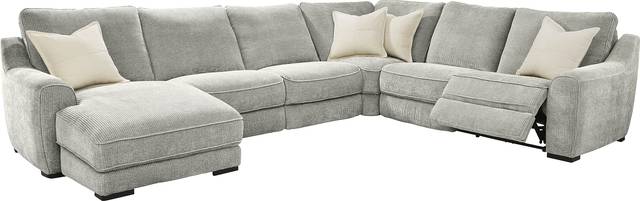 Somerset Gray 6 Pc Dual Power Reclining Sectional - Thumbnail - Image 1