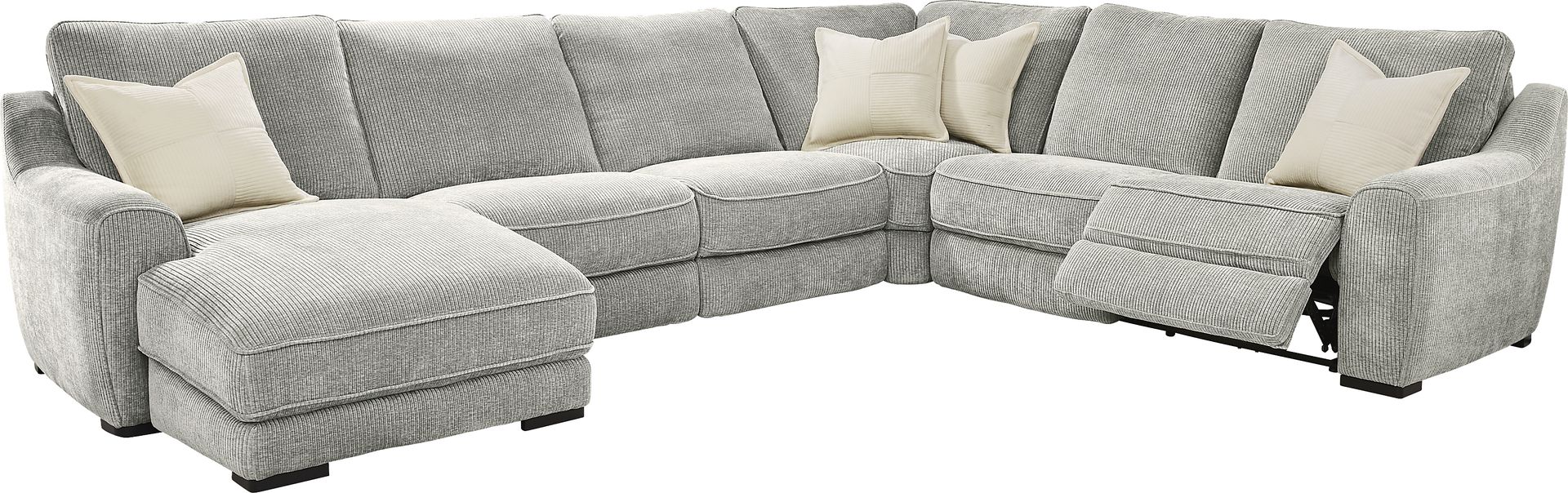 Somerset Gray 6 Pc Dual Power Reclining Sectional - Image 1