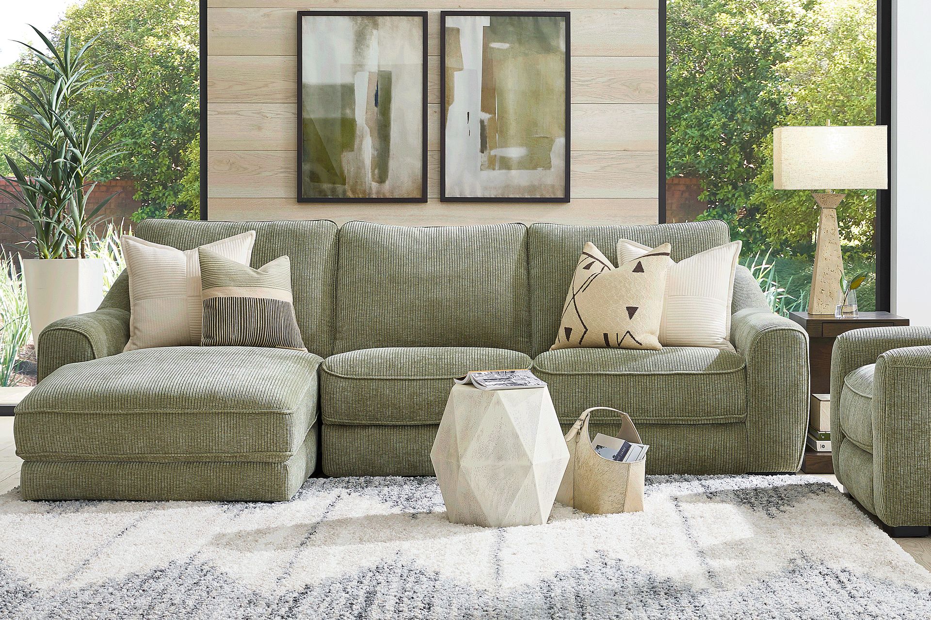 Somerset Green 3 Pc Dual Power Reclining Sectional - Image 2