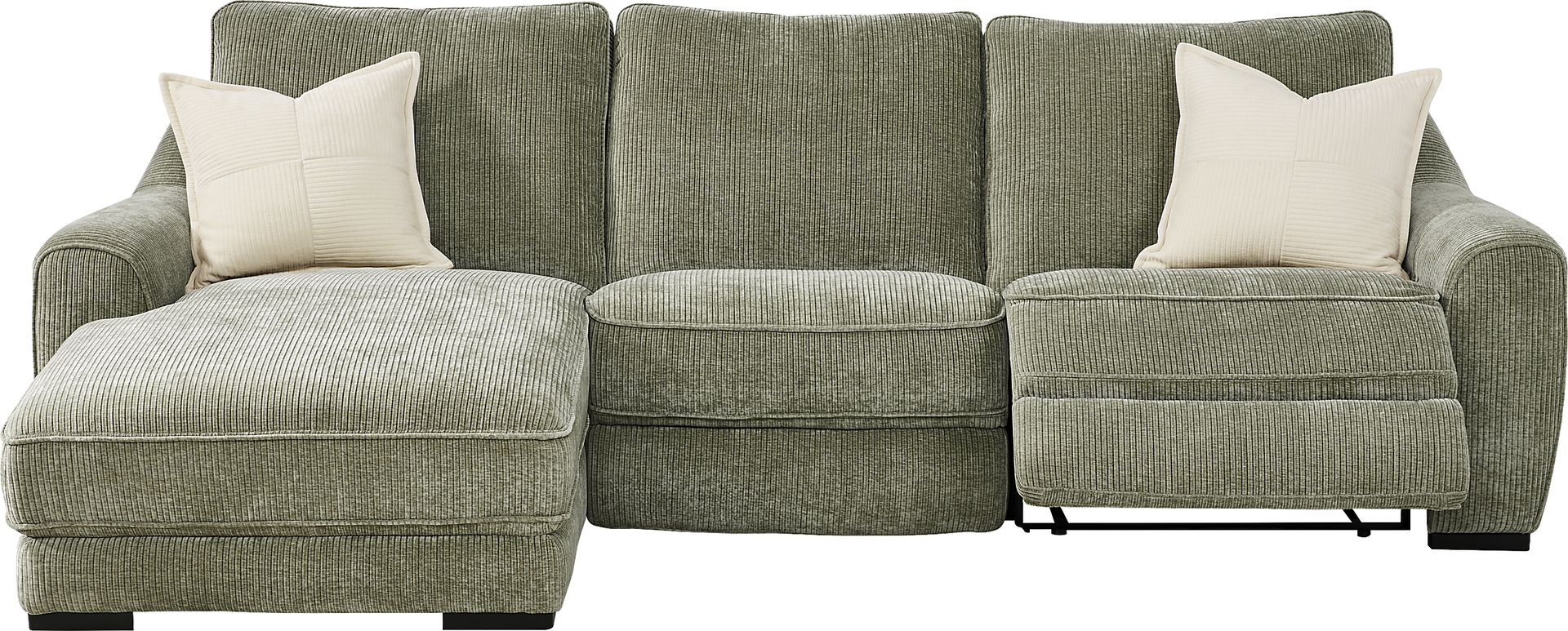 Somerset Green 3 Pc Dual Power Reclining Sectional - Image 1