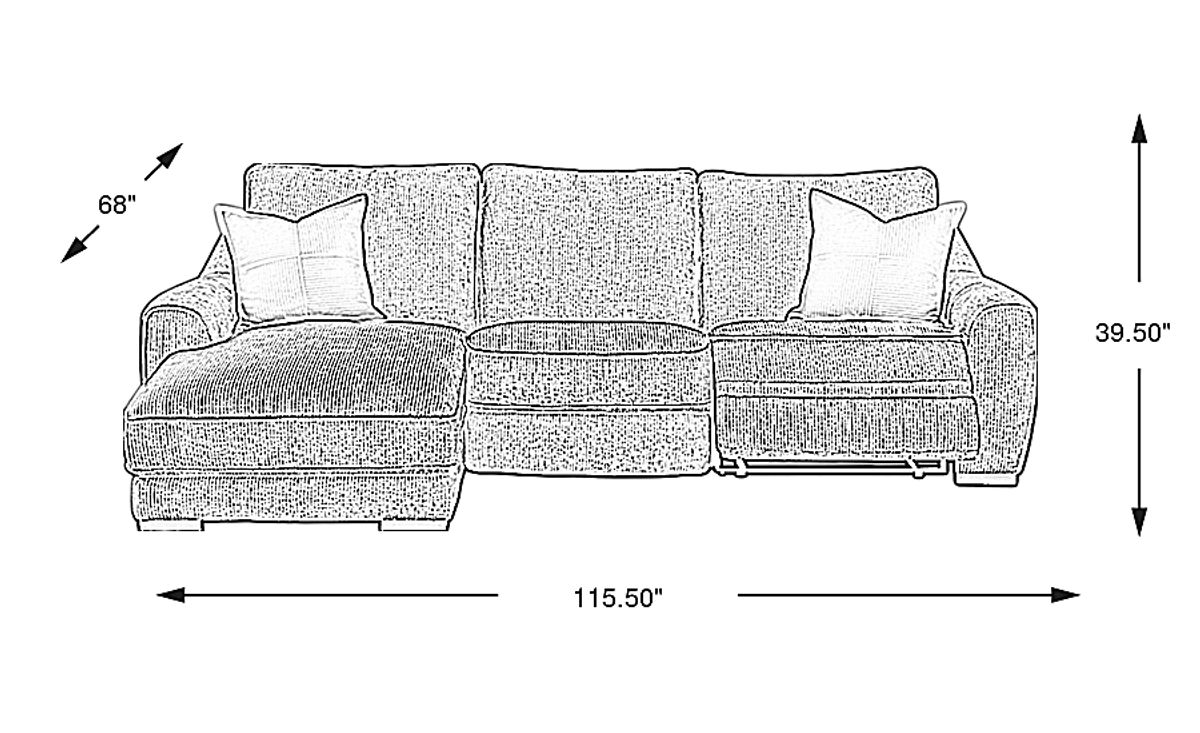 Cindy Crawford Somerset Green Corduroy 3 Pc With Left Chaise Dual