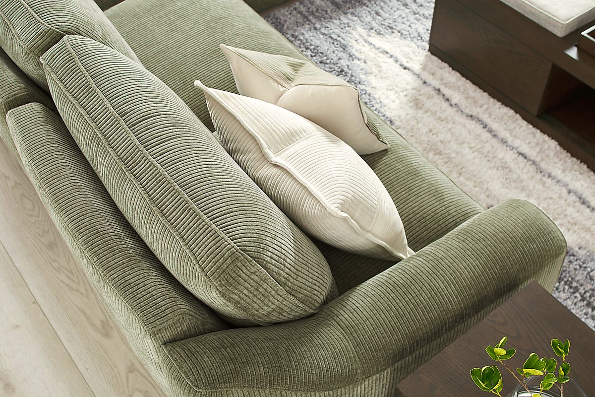 Cindy Crawford Somerset Green Corduroy 5 Pc Dual Power Reclining