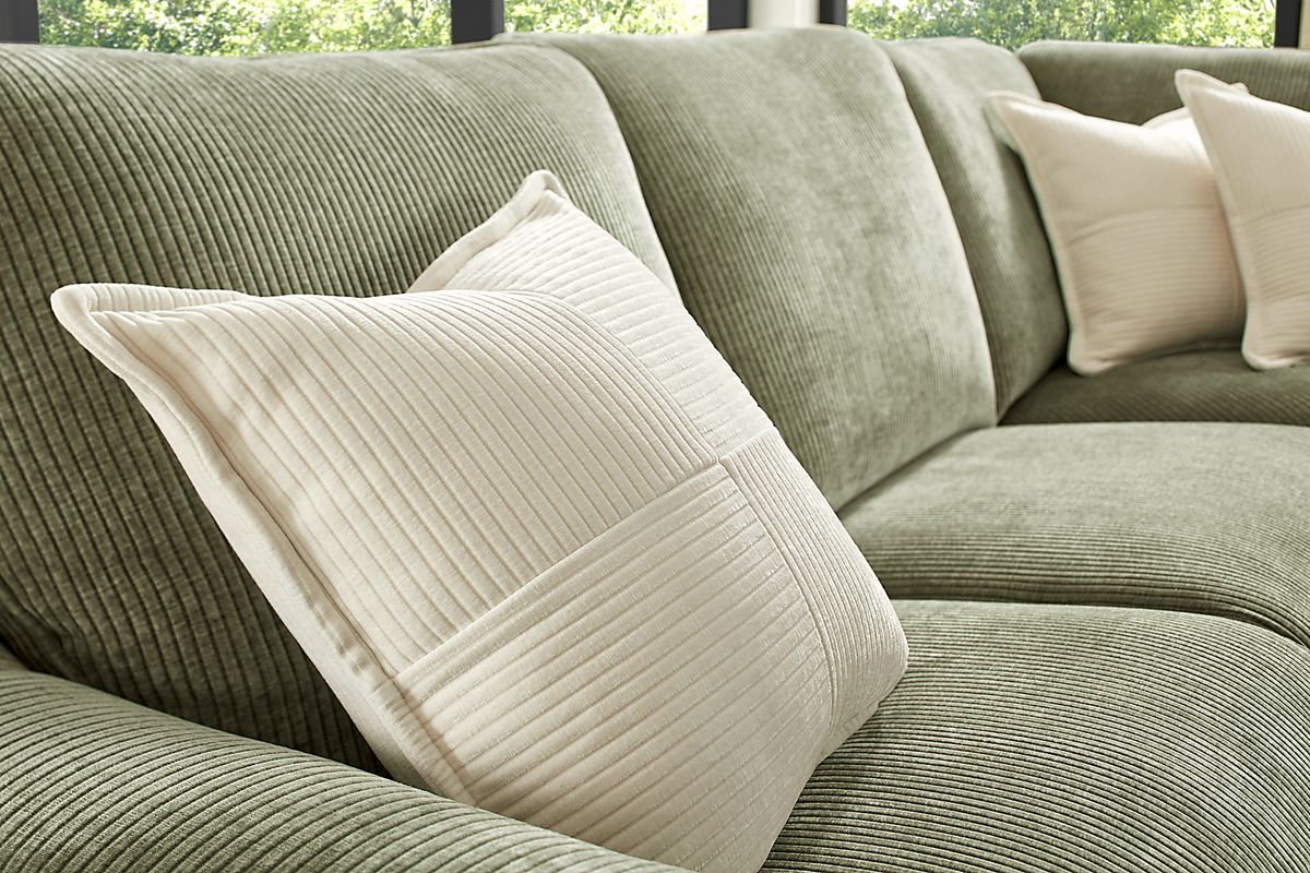 Cindy Crawford Somerset Green Corduroy 5 Pc Dual Power Reclining