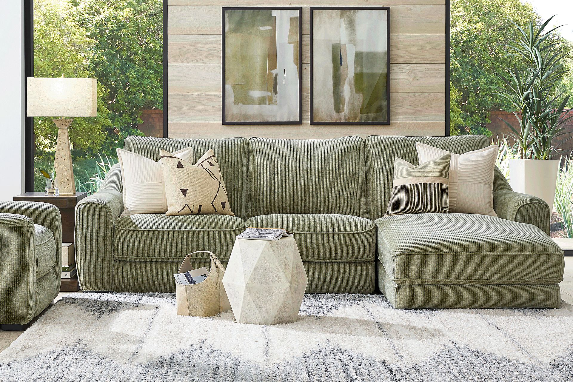 Somerset Green 6 Pc Dual Power Reclining Sectional Living Room - Image 1