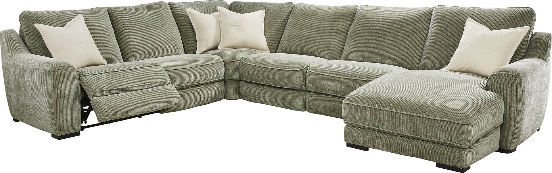 6 pc dual power right chaise sectional