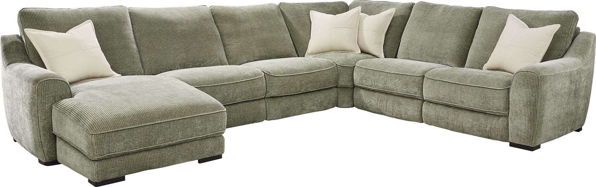 Somerset Green 6 Pc Dual Power Reclining Sectional - Image 3