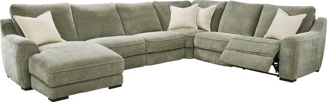 Somerset Green 6 Pc Dual Power Reclining Sectional - Thumbnail - Image 1