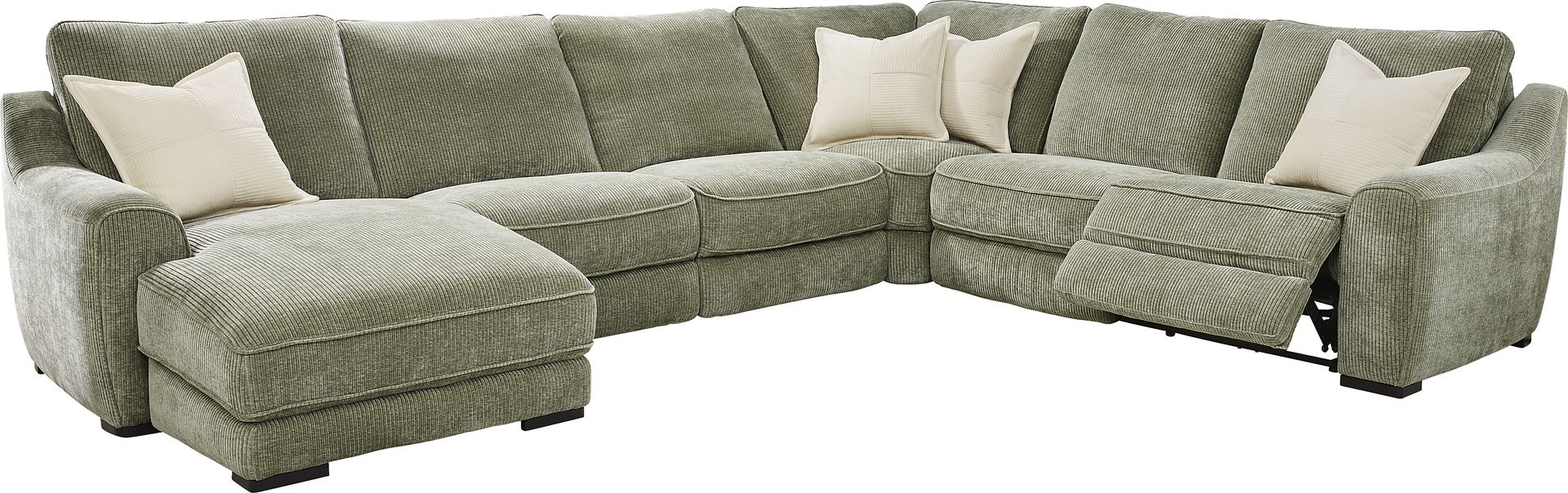 Somerset Green 6 Pc Dual Power Reclining Sectional - Image 1