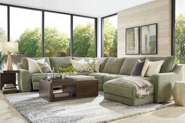 Somerset Green 9 Pc Dual Power Reclining Sectional Living Room - Thumbnail - Image 1