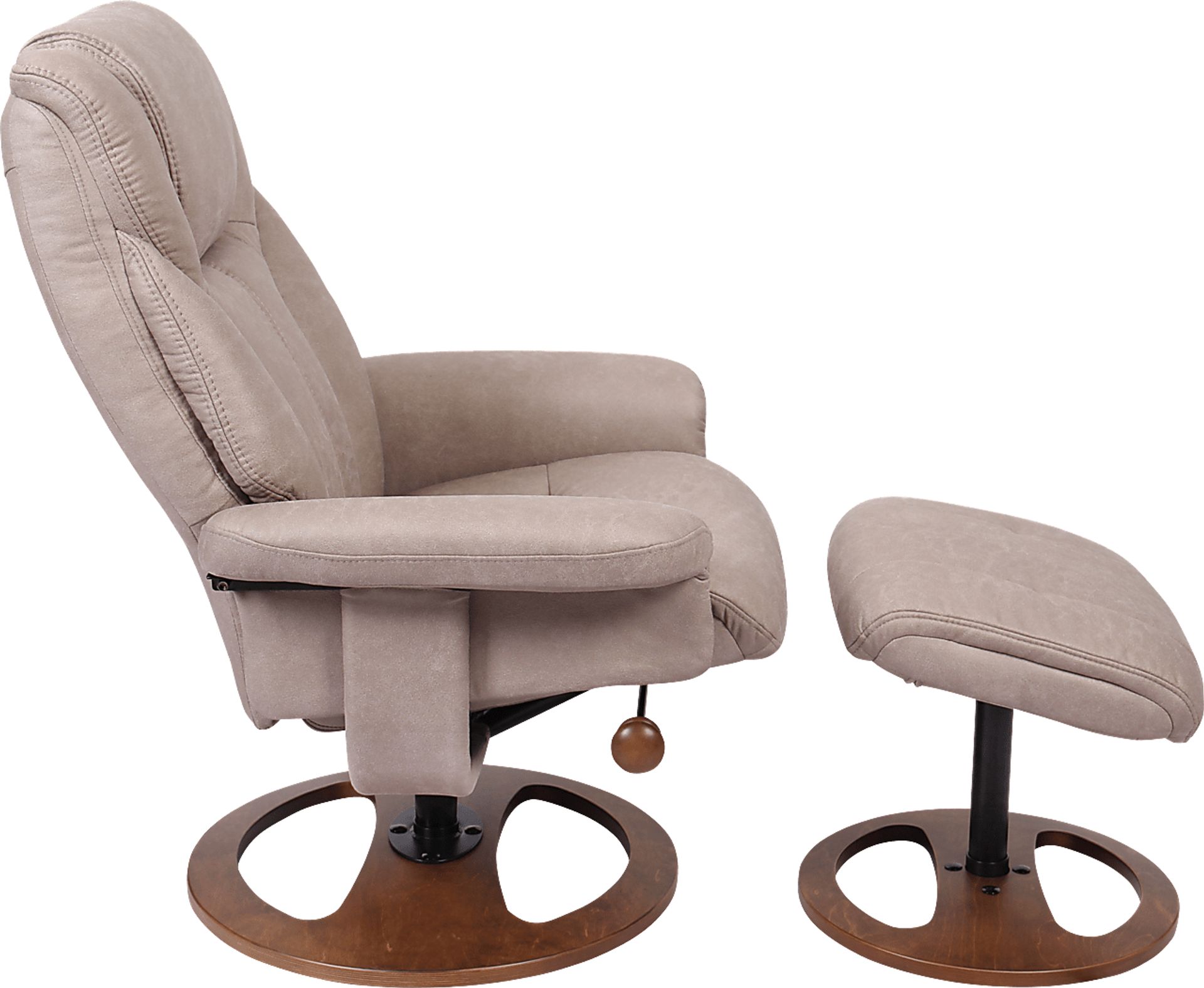 Somerset Way Gray Recliner and Ottoman - Image 3