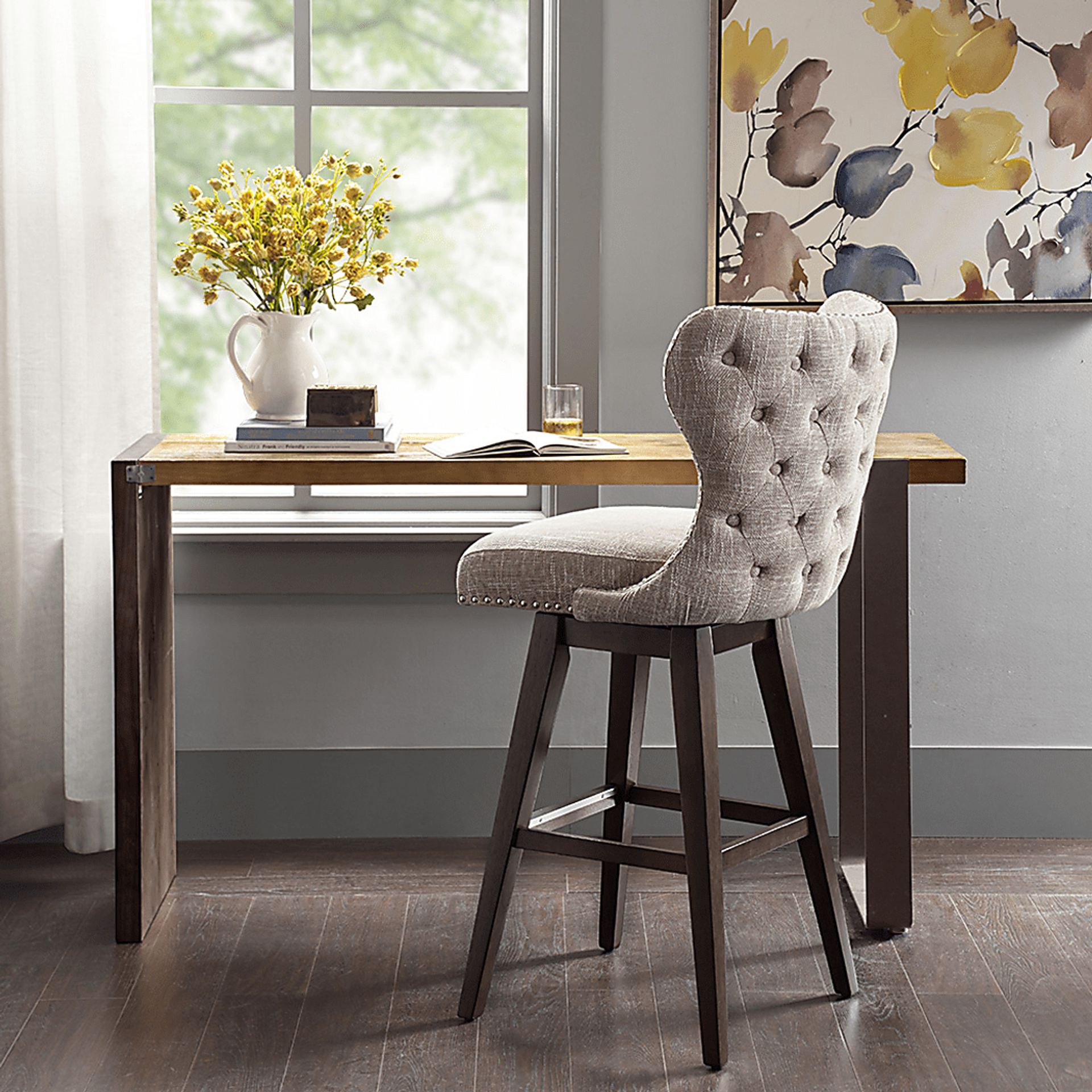 Sommerfield Camel Swivel Barstool - Image 8