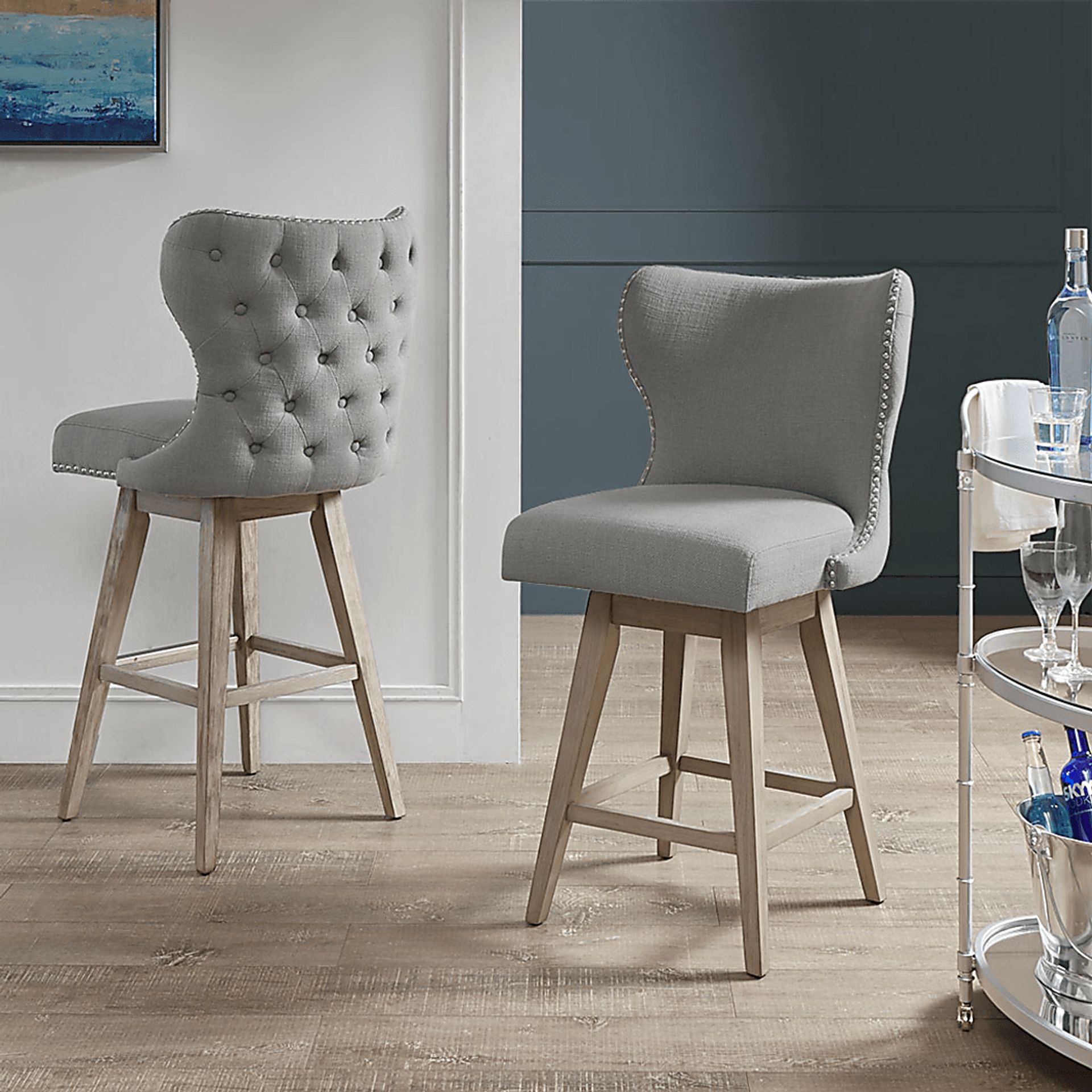 Sommerfield Gray Swivel Barstool - Image 6