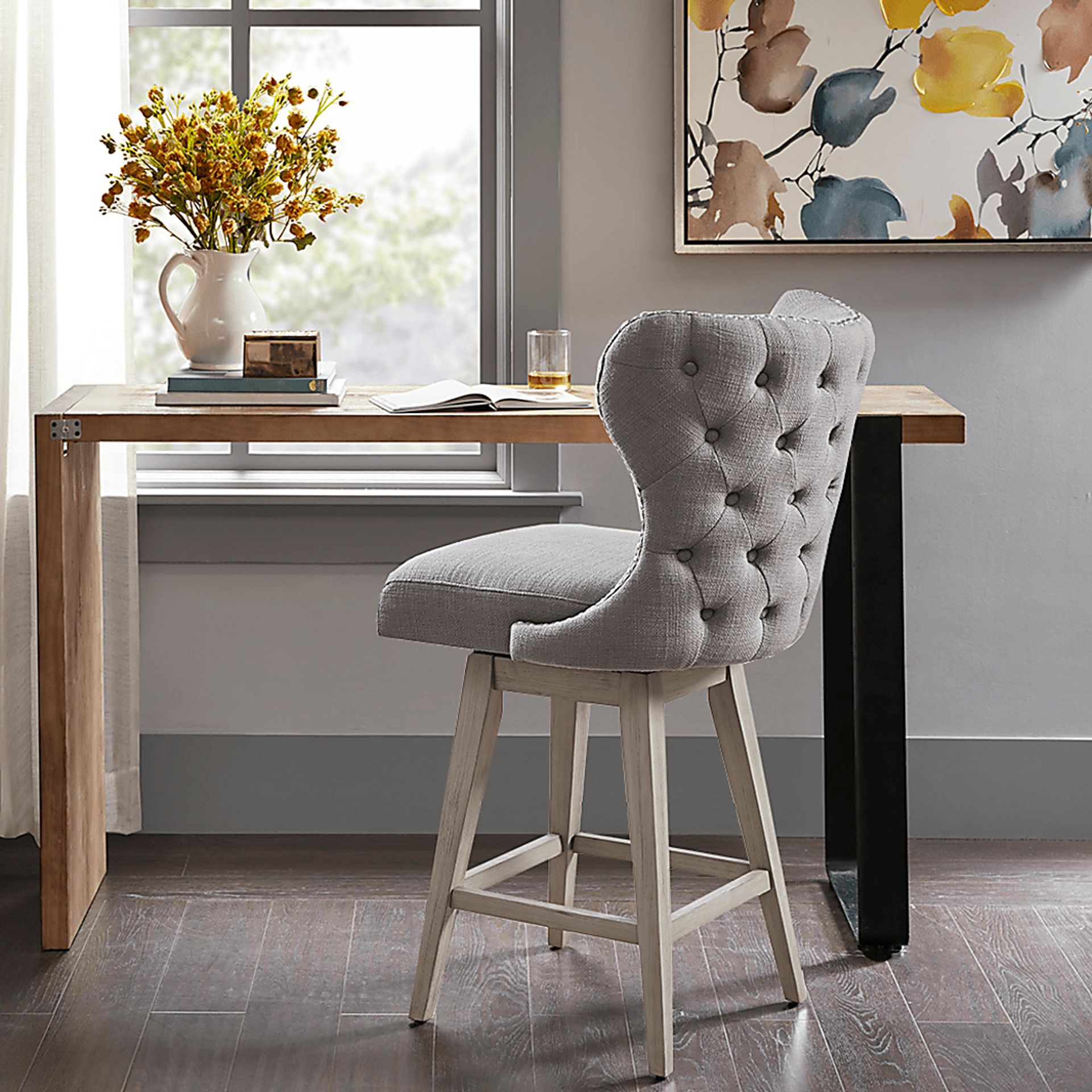 Sommerfield Gray Swivel Counter Height Stool - Image 6
