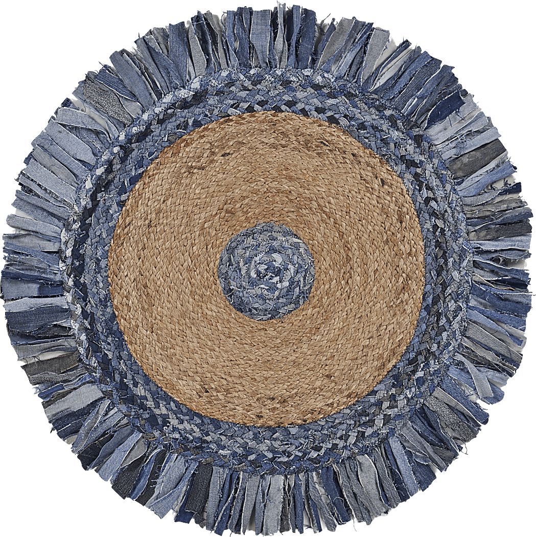 Sonaha Blue 3'6 Round Rug